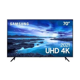 Zema Smart tv 70" samsung, 4k hdr, processador crystal - 70au7700 cinza oferta
