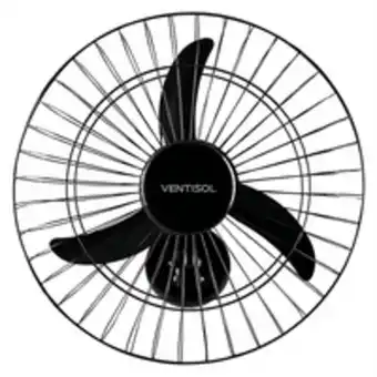 Novo Mundo Ventilador de parede oscilante ventisol, 50cm, 130w, 3 velocidades, preto - new oferta