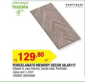 Porcelanato Memory Decor 58.4x117 Portinari
