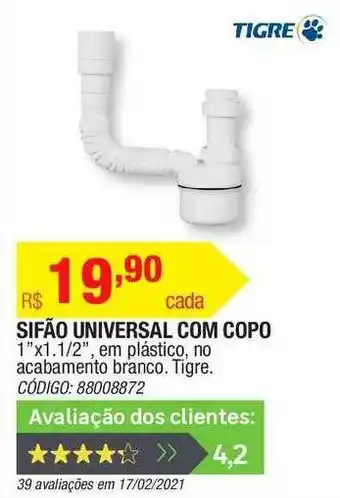 Sifão Universal Com Copo Tigre