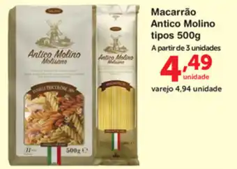 Roldão Macarrao Antico Molino tipos 500g oferta