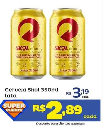 Super Lagoa Cerveja Skol 350ml lata oferta