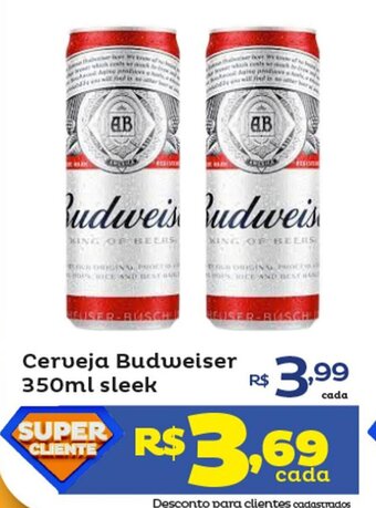 Super Lagoa Cerveja Budweiser 350ml Sleek oferta