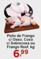 Rossi Supermercado Peito de Frango c/ Osso, Coxa c/ sobrecoxa ou Frango Resf. 1kg oferta