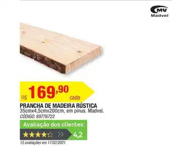 Prancha De Madeira Rústica Madvei