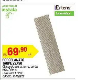 Leroy Merlin Porcelanato Taupe 22x90 Artens oferta