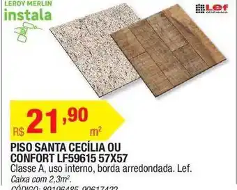 Piso Santa Cecília Ou Confort Lf59615 57x57 Lef