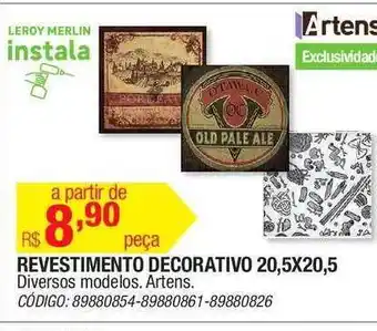Revestimento Decorativo 20.5x20.5 Artens