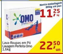 Tenda Atacado Lava roupas em pó omo 1,6kg oferta