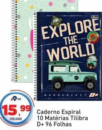 Tonin Superatacado Caderno espiral 10 matérias tilibra d+ 96 folhas oferta