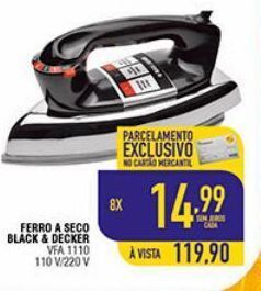 Mercantil Rodrigues Ferro a seco black & decker oferta