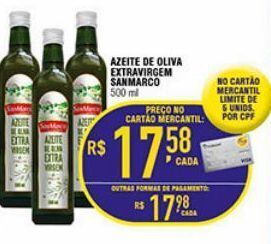 Mercantil Rodrigues Azeite de oliva extravirgem san marco 500ml oferta