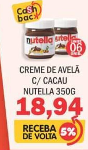 Supermercados Mendonça Creme de Avelã c/ cacau Nutella 350g oferta
