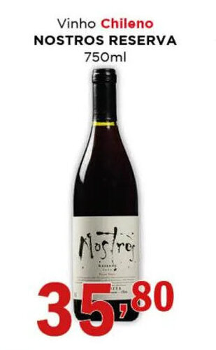 Supermercados Mundial Vinho Chileno Nostros Reserva 750ml oferta