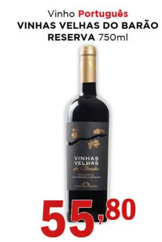 Supermercados Mundial Vinho Portugues Vinhas Velhas Do Barão Reserva 750ml oferta