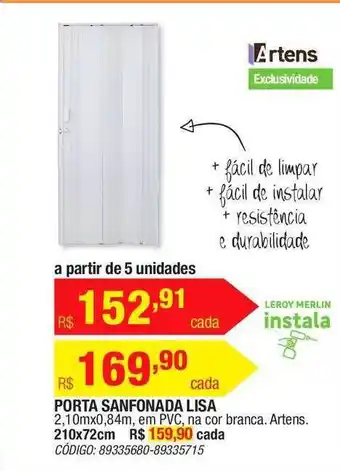 Leroy Merlin Porta Sanfonada Lisa Artens oferta