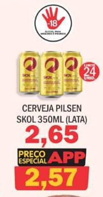 Supermercados Mendonça Cerveja Pilsen Skol 350ml lata oferta