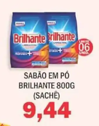 Supermercados Mendonça Sabão em pó Brilhante 800g oferta