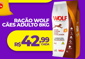 DB Supermercados Ração Wolf Cães Adulto 8kg oferta