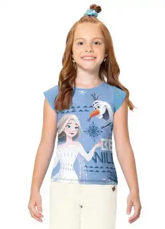 Posthaus Malwee kids - blusa azul frozen elsa e olaf menina oferta
