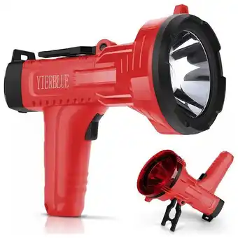 Lanterna led recarregável 10000 lúmens a prova d ip66 com bateria de longa duração, yierblue yb1 10000r, vermelho