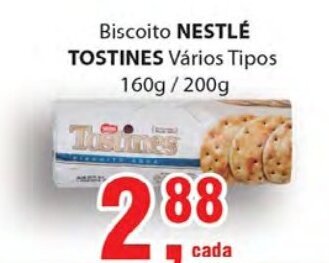 Supermercados Mundial Biscoito Nestle Tostines 160g/200g oferta