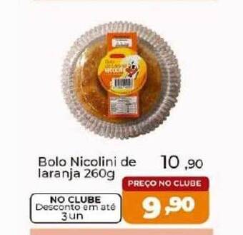Super Nicolini Bolo nicolini de laranja oferta
