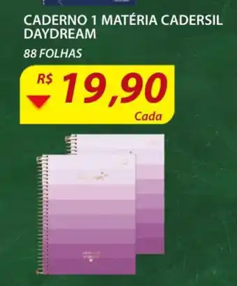 Assaí Atacadista Caderno 1 Matéria Cadersil Daydream 88 Folhas oferta