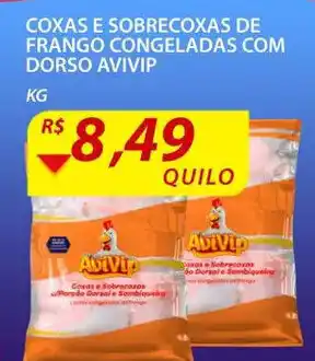Assaí Atacadista Coxas e Sobrecoxas de frango congeladas com Dorso Avivip 1kg oferta