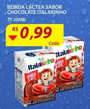 Assaí Atacadista Bebida Láctea sabor Chocolate Italakinho 200ml oferta