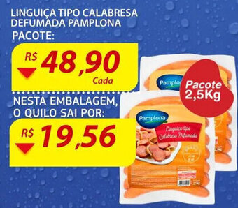 Assaí Atacadista Linguiça Tipo Calabresa Defumada Pamplona 2.5kg oferta