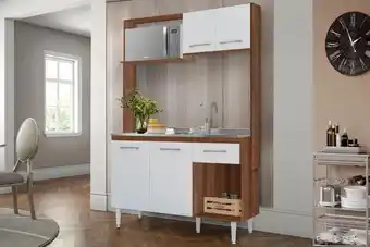 Quero Quero Cozinha compacta italia rudrack mel/branco tx oferta