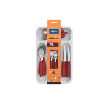Faqueiro itaparica 25 peças vermelho bold brinox