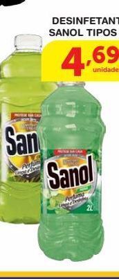 Roldão Desinfetante sanol tipos 2l oferta