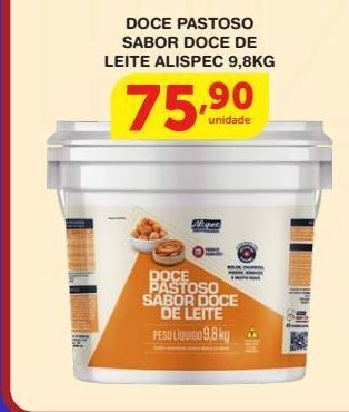 Roldão Doce pastoso sabor doce de leite alispec 9,8kg oferta