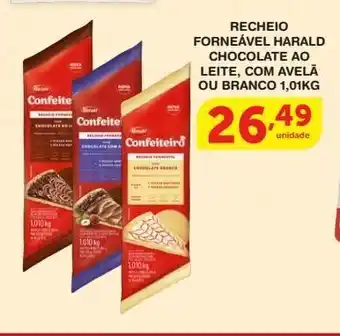 Roldão Recheio forneável haranld chocolate ao leite, com avelã ou branco oferta