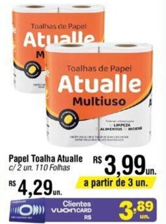 Fort Atacadista Papel Toalha Atualle c/2 un 110 folhas oferta