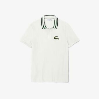 Lacoste Polo masculina lacoste slim fit em piqué com crocodilo bordado oferta
