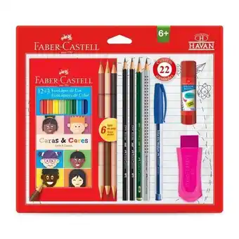 Kit escolar prático 22 peças faber castell - kit/havan22