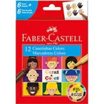 Kalunga Canetinha caras e cores 12 cores faber-castell pt 1 un oferta