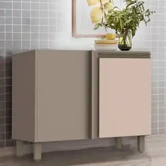 Balcão de canto reto com tampo 1 porta 84cm connect henn