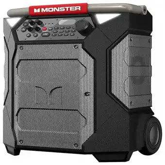 Carrefour Caixa de som bluetooth portatil a prova d ipx4 com 100h de reprodução, 200w, monster rr270, cinza oferta