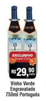 Royal Supermercados Vinho Verde Engravatado 750ml Português oferta