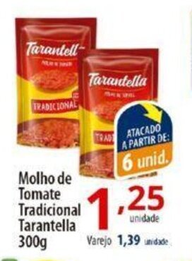 Akki Atacadista Molho de Tomate Tradicional Tarantella 300g oferta