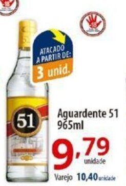 Akki Atacadista Aguardente 51 965ml oferta