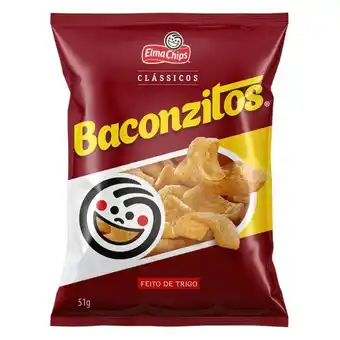 Super Nosso Salgadinho de trigo bacon elma chips baconzitos pacote 51g oferta