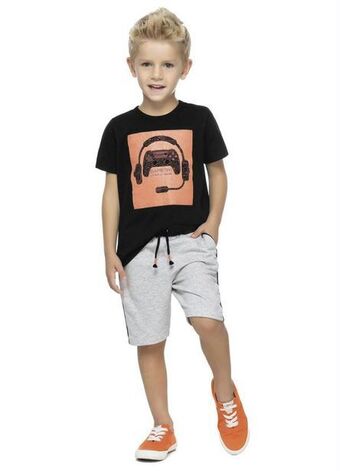 Posthaus Trick nick - conjunto camiseta com bermuda preto oferta