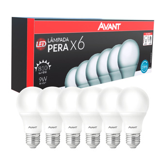 Casa e Vídeo Kit com 6 lâmpadas de led 9w avant branca bivolt oferta