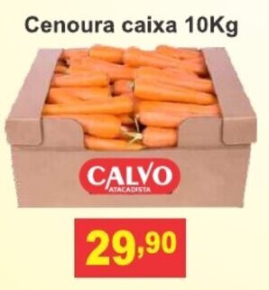 Calvo Atacadista Cenoura caixa 10kg oferta