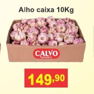 Calvo Atacadista Alho caixa 10kg oferta